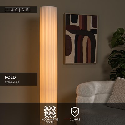 Lucide FOLD - Stehlampe - Ø 20 cm - 3xE27 - Weiß